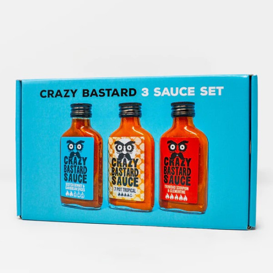 Crazy Bastard Caribbean Sause Set - Πακέτο με 3 καυτερές σάλτσες x 100 ml Crazy Bastard Caribbean Sause Set - Πακέτο με 3 καυτερές σάλτσες x 100 ml