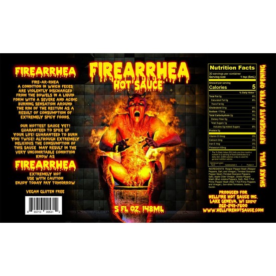 Hellfire Firearrhea Η σάλτσα που σε καίει διπλά! - 148ml