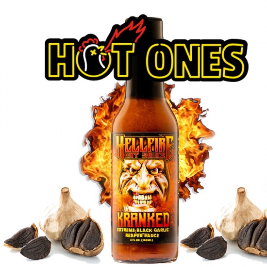 Hellfire Kranked Hot Ones Καυτερή Σάλτσα με Carolina Reaper και Σκόρδο - 148ml