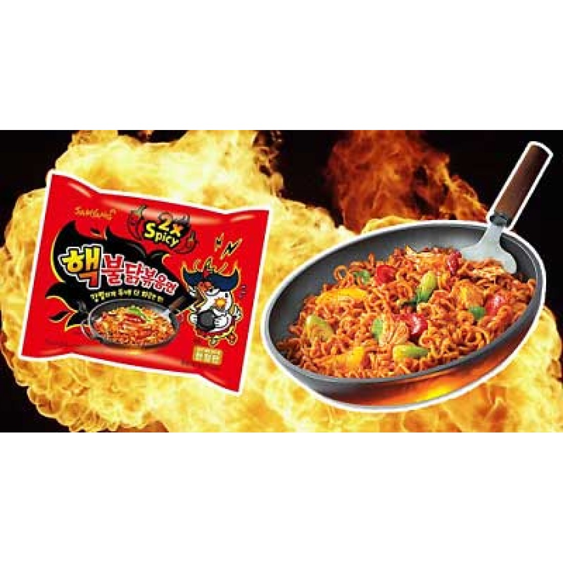 Samyang Διπλόκαυτερά Noodles - 2x Spicy! με Γεύση Κοτόπουλο! 140γρ.