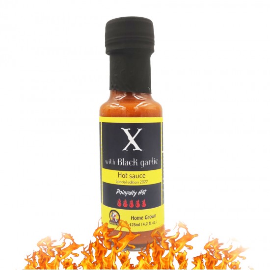 X - with Black Garlic 100ml - Limited Edition Υπερκαυτερή Ελληνική Σάλτσα