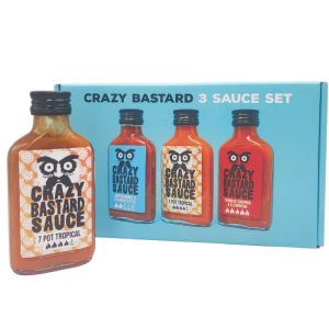Crazy Bastard Caribbean Sause Set - Πακέτο με 3 καυτερές σάλτσες  x 100 ml