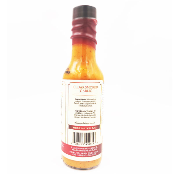 Dawson's Cedar Smoked Garlic Hot Sauce- 148 ml - Image 2