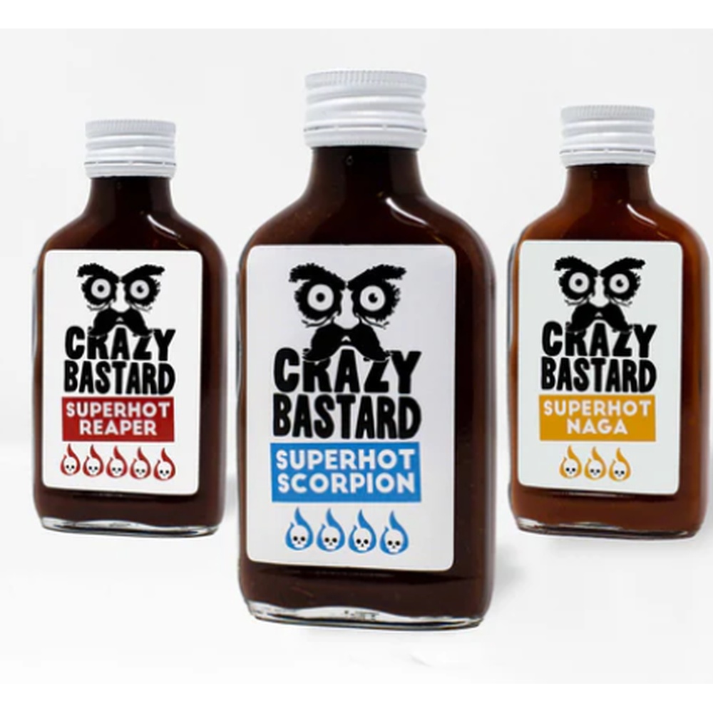 Crazy Bastard - Super Hot Set - Πακέτο 3 σάλτσες - 100 ml - Image 2