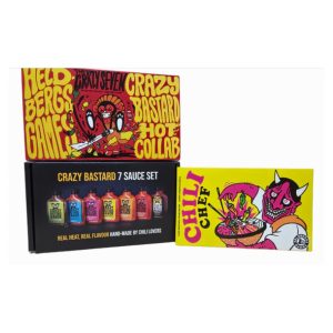 Πακέτο Καυτερών Σαλτσων Crazy Bastard "7 Hot Sauce Set + Chilli Memory Game"