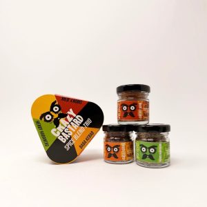 Crazy Bastard Spice Blend Trio mit Baba Kebab, Herby Habanero und Smoky Jerk